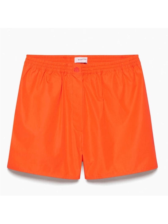 Babaton Pants - Aritzia Babaton Deakins Short - Ablaze Orange Relaxed High Rise Cotton Shorts